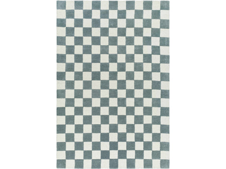 Timin Blue Gray Checkered Area Rug - Ornate Home