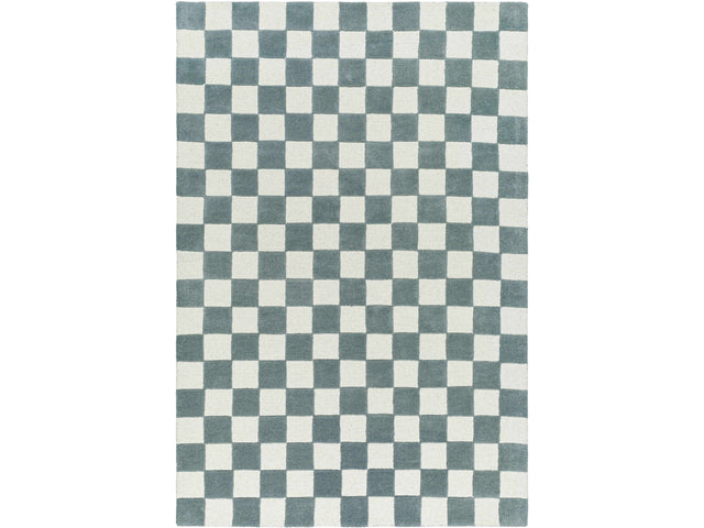 Timin Blue Gray Checkered Area Rug - Ornate Home