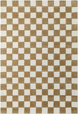 Timin Brown Checkered Wool Area Carpet - Clearance - Ornate Home