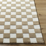 Timin Brown Checkered Wool Area Carpet - Clearance - Ornate Home