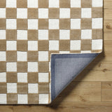 Timin Brown Checkered Wool Area Carpet - Clearance - Ornate Home