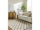 Timin Brown Checkered Wool Area Carpet - Ornate Home
