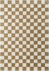 Timin Brown Checkered Wool Area Carpet - Ornate Home