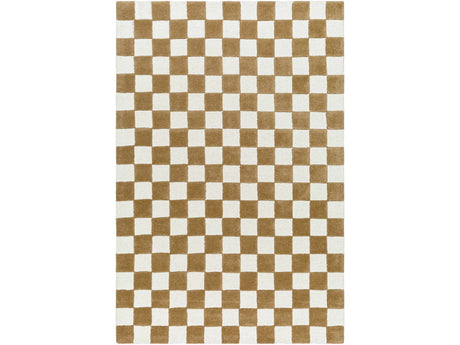 Timin Camel Checkered Area Rug - Ornate Home