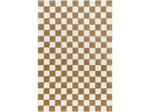 Timin Camel Checkered Area Rug - Ornate Home