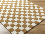 Timin Camel Checkered Area Rug - Ornate Home