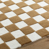 Timin Camel Checkered Area Rug - Ornate Home