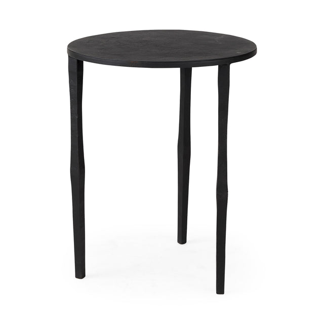 Timothy Black Ebony Iron Side Table - Ornate Home