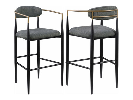 Tina Dark Grey Bar Chair (Set of 2) - Ornate Home