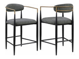 Tina Dark Grey Counter Chair (Set of 2) - Ornate Home