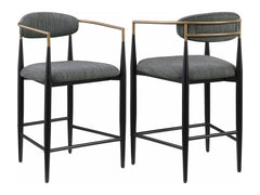 Tina Dark Grey Counter Chair (Set of 2) - Ornate Home
