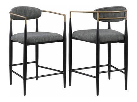 Tina Dark Grey Counter Chair (Set of 2) - Ornate Home