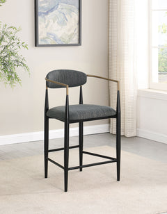 Tina Dark Grey Counter Chair (Set of 2) - Ornate Home