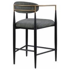 Tina Dark Grey Counter Chair (Set of 2) - Ornate Home