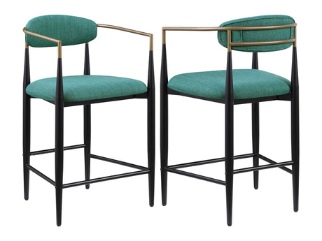 Tina Green Counter Chair (Set of 2) - Ornate Home