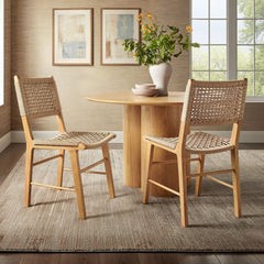 Tindra Natural Woven Dining Chairs (Set of 2) - Ornate Home