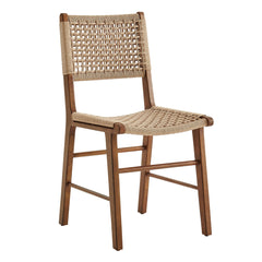 Tindra Walnut Woven Dining Chairs (Set of 2) - Ornate Home