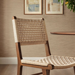 Tindra Walnut Woven Dining Chairs (Set of 2) - Ornate Home