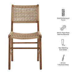 Tindra Walnut Woven Dining Chairs (Set of 2) - Ornate Home
