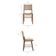 Tindra Walnut Woven Dining Chairs (Set of 2) - Ornate Home