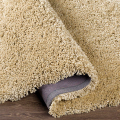 Tingly 2x3 Hand Woven Solid Cream Shag Rug - Clearance - Ornate Home