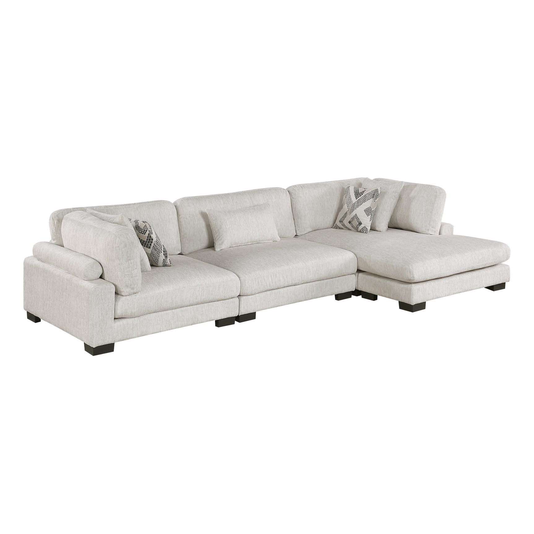Tinley Beige 3-Piece Modular Sectional with Chaise - Ornate Home