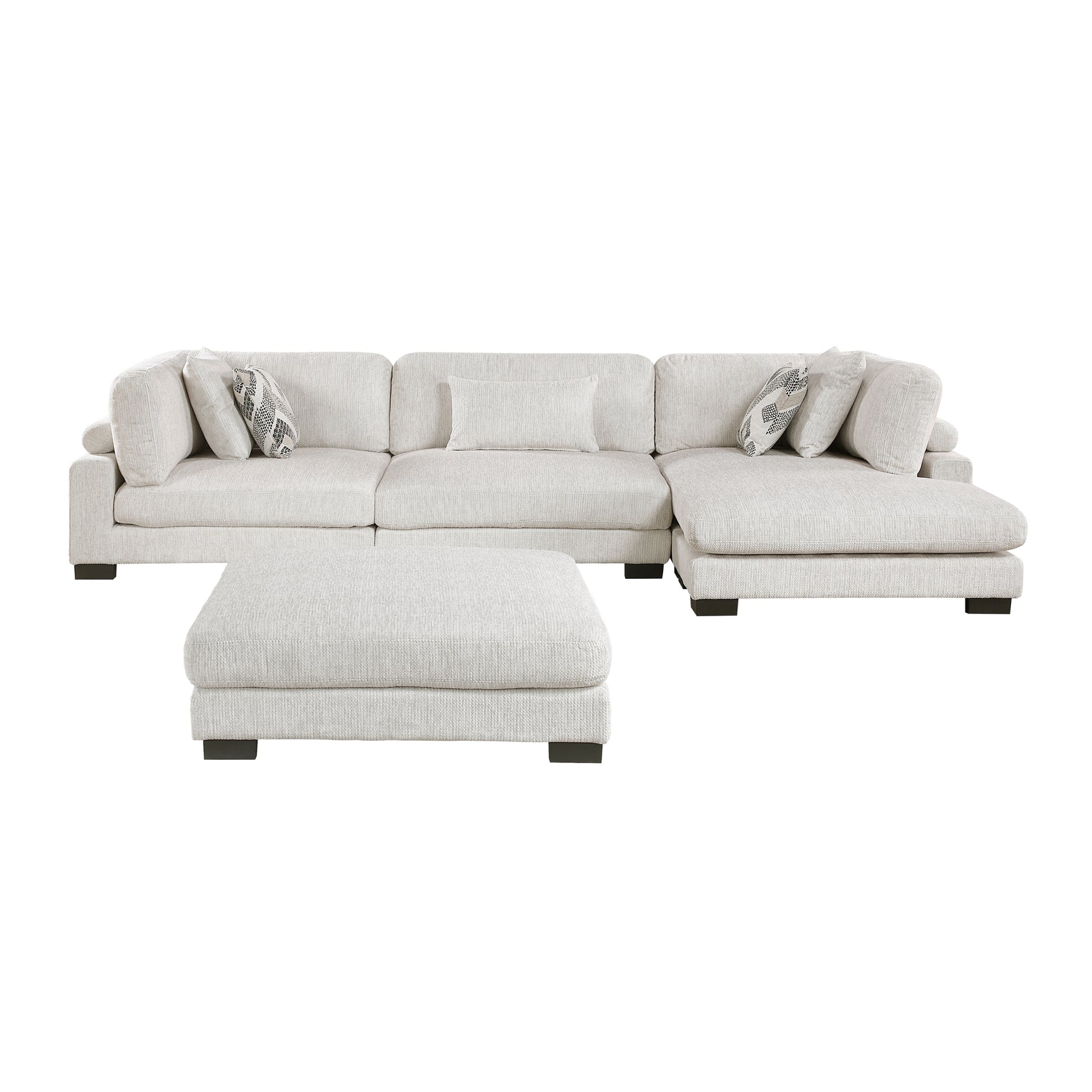 Tinley Beige 4-Piece Modular Sectional with Chaise and Ottoman - Ornate Home