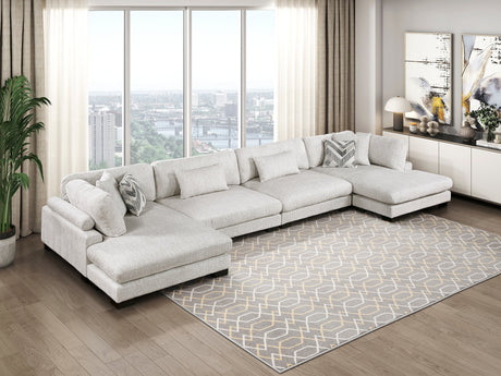 Tinley Beige 4-Piece Modular Sectional with Double Chaise - Ornate Home
