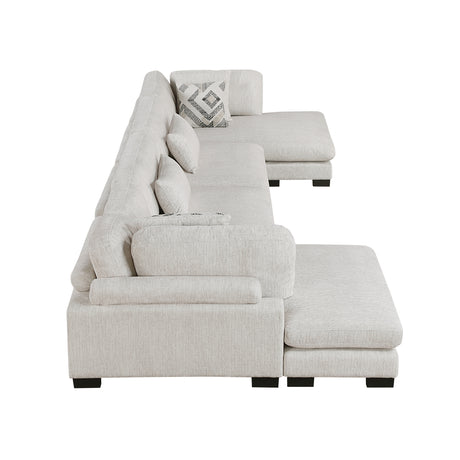 Tinley Beige 4-Piece Modular Sectional with Double Chaise - Ornate Home