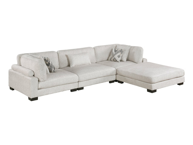 Tinley Beige 4-Piece Modular Sectional with Ottoman - Ornate Home