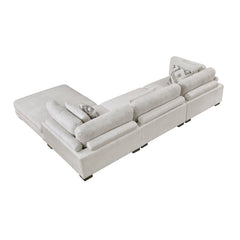 Tinley Beige 4-Piece Modular Sectional with Ottoman - Ornate Home