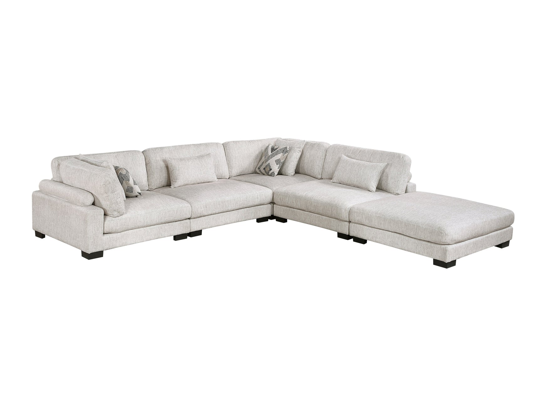 Tinley Beige 5-Piece Modular Sectional with Ottoman - Ornate Home