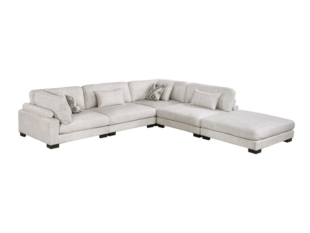 Tinley Beige 5-Piece Modular Sectional with Ottoman - Ornate Home