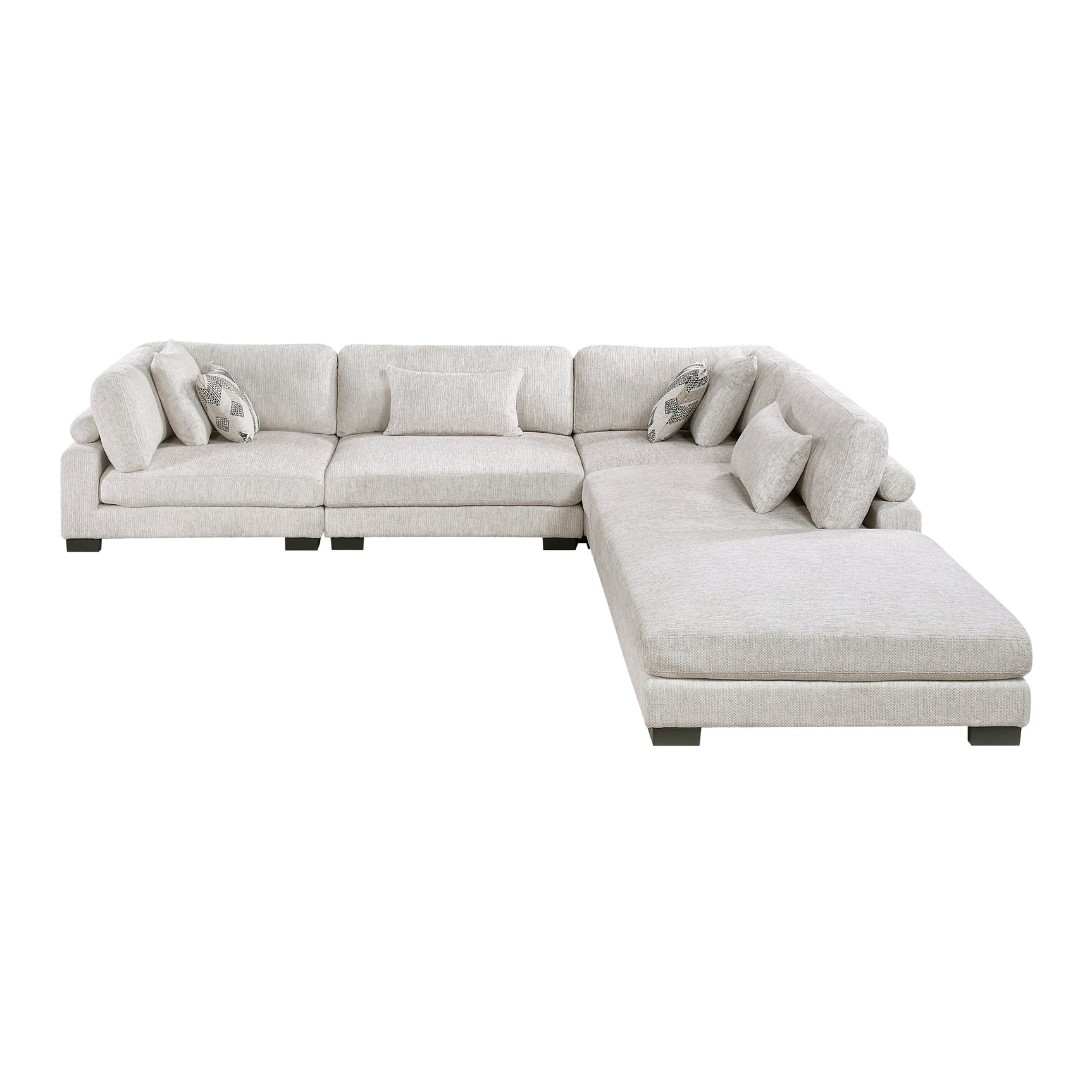 Tinley Beige 5-Piece Modular Sectional with Ottoman - Ornate Home