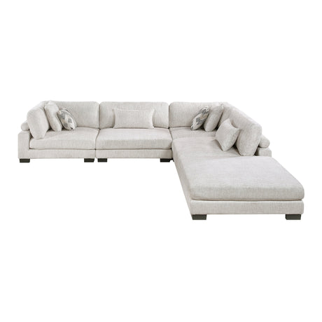 Tinley Beige 5-Piece Modular Sectional with Ottoman - Ornate Home