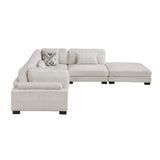 Tinley Beige 5-Piece Modular Sectional with Ottoman - Ornate Home