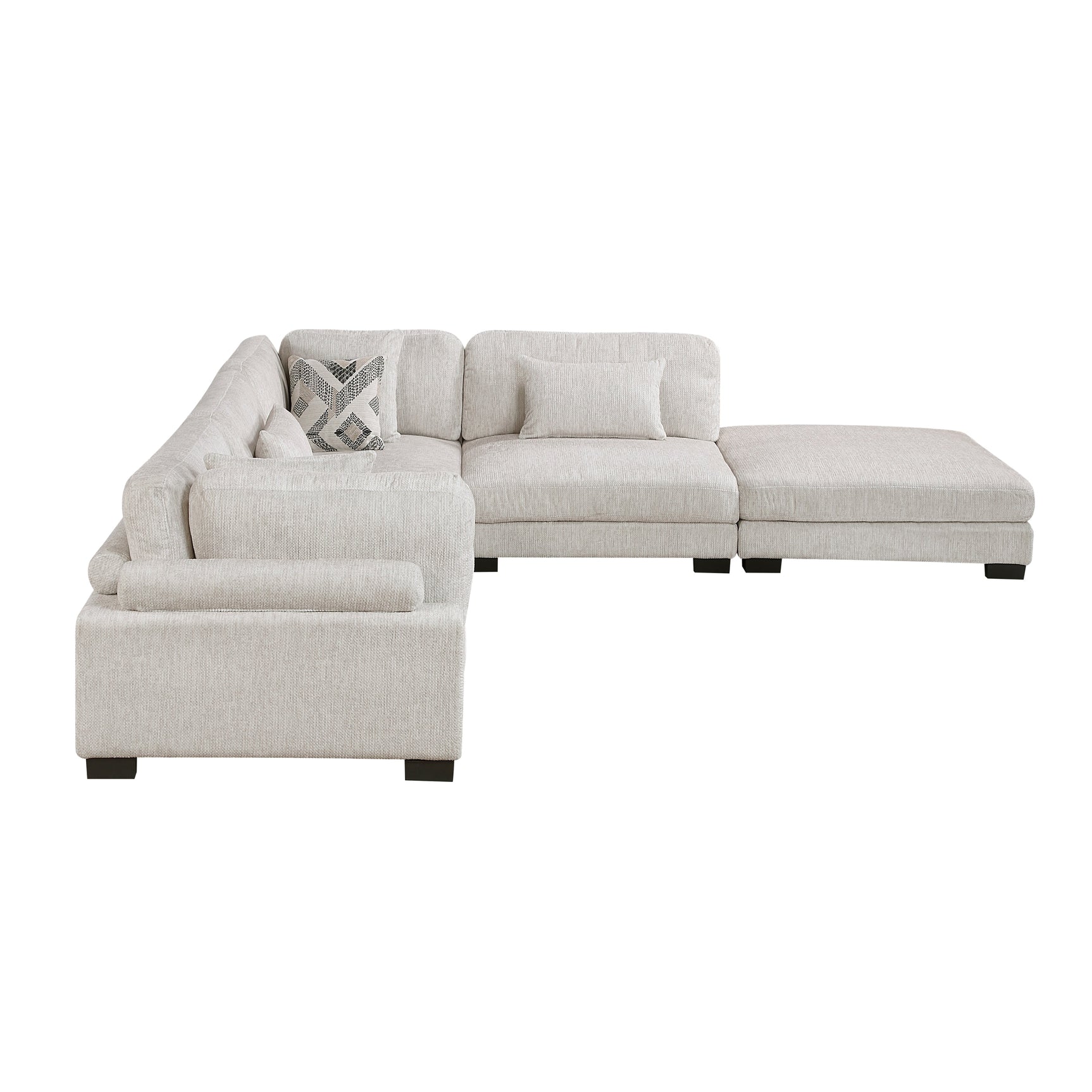 Tinley Beige 5-Piece Modular Sectional with Ottoman - Ornate Home