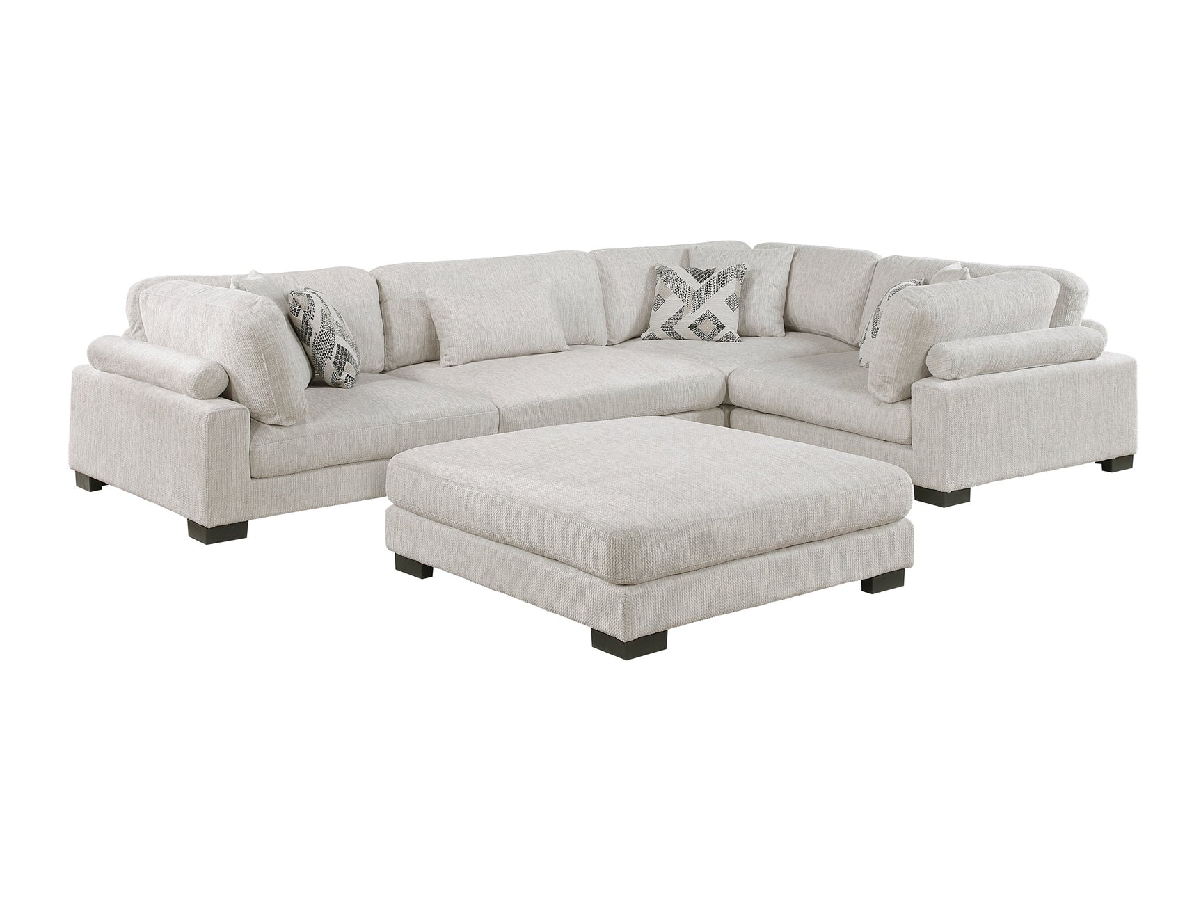 Tinley Beige 5-Piece Modular Sectional with Ottoman - Ornate Home