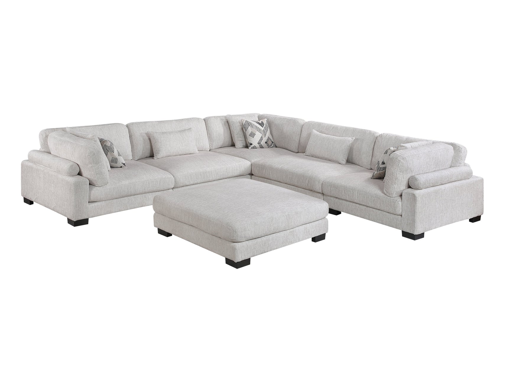 Tinley Beige 6-Piece Modular Sectional with Ottoman - Ornate Home