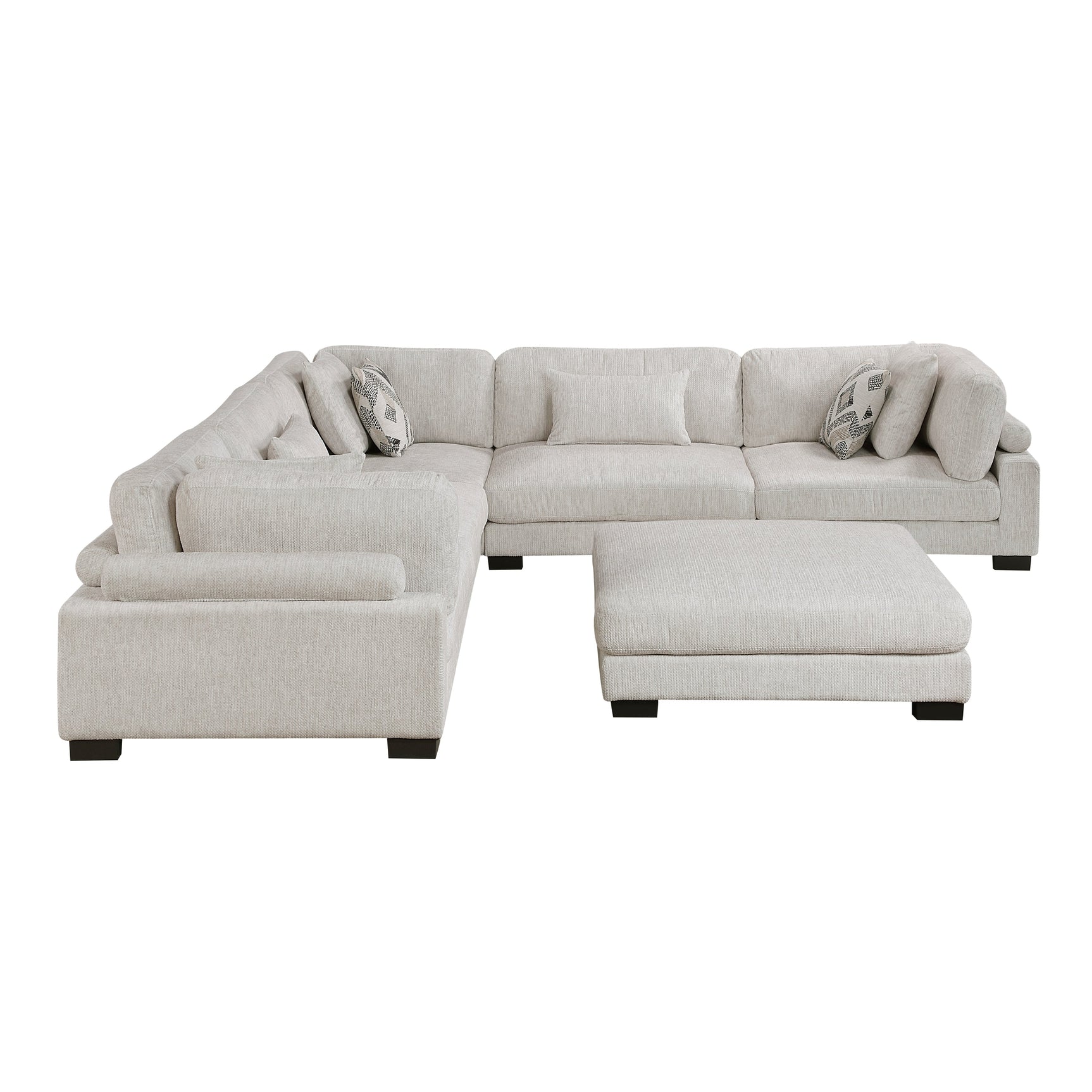 Tinley Beige 6-Piece Modular Sectional with Ottoman - Ornate Home