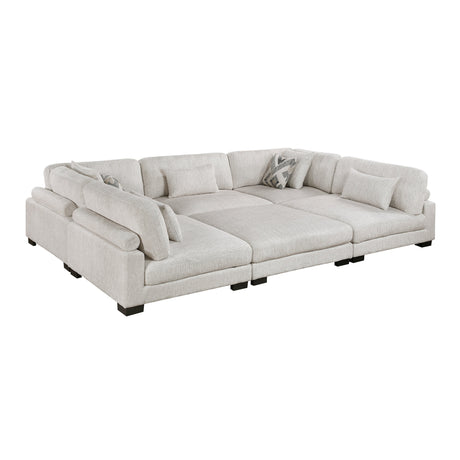 Tinley Beige 6-Piece Modular Sectional with Ottoman - Ornate Home