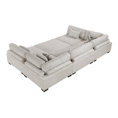 Tinley Beige 6-Piece Modular Sectional with Ottoman - Ornate Home