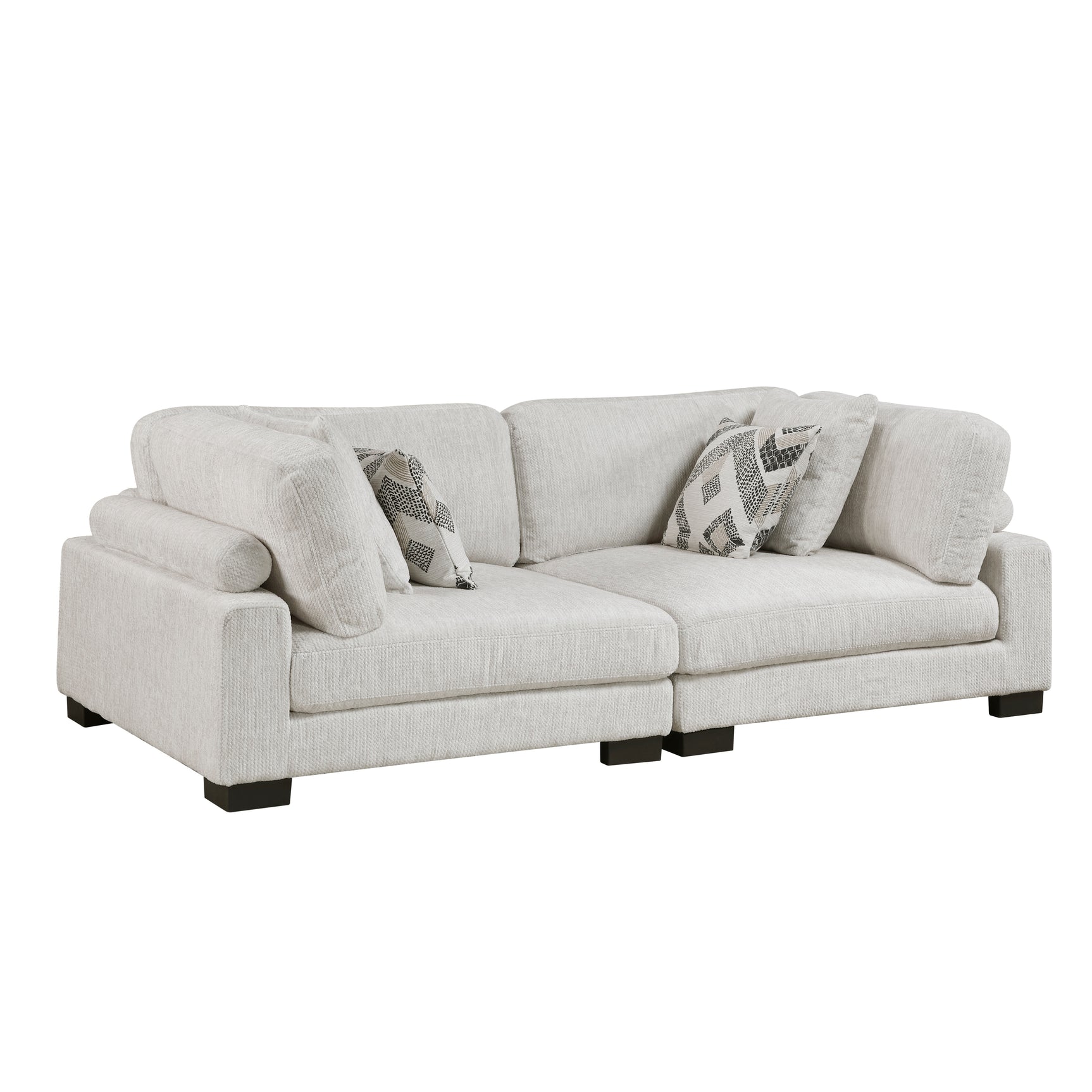 Tinley Beige Modular Loveseat Sectional - Ornate Home