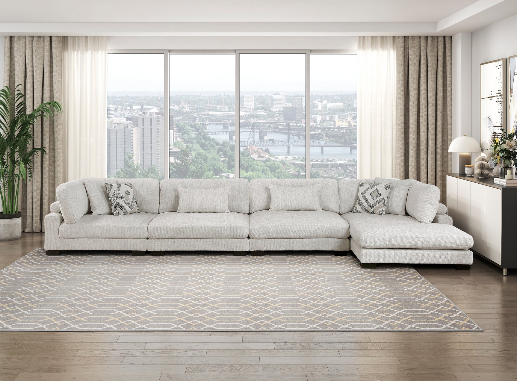 Tinley Beige Modular Reversible Chaise - Ornate Home