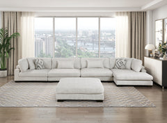 Tinley Beige Ottoman - Ornate Home