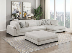 Tinley Beige Ottoman - Ornate Home