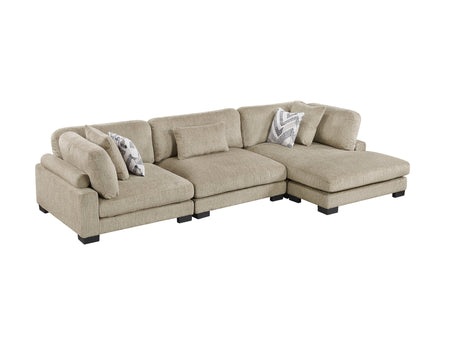 Tinley Brown 3-Piece Modular Sectional with Chaise - Ornate Home