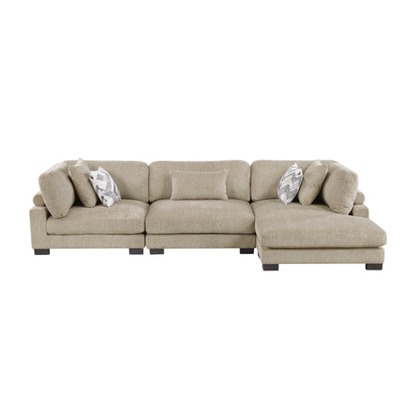 Tinley Brown 3-Piece Modular Sectional with Chaise - Ornate Home