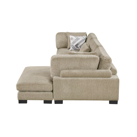Tinley Brown 3-Piece Modular Sectional with Chaise - Ornate Home