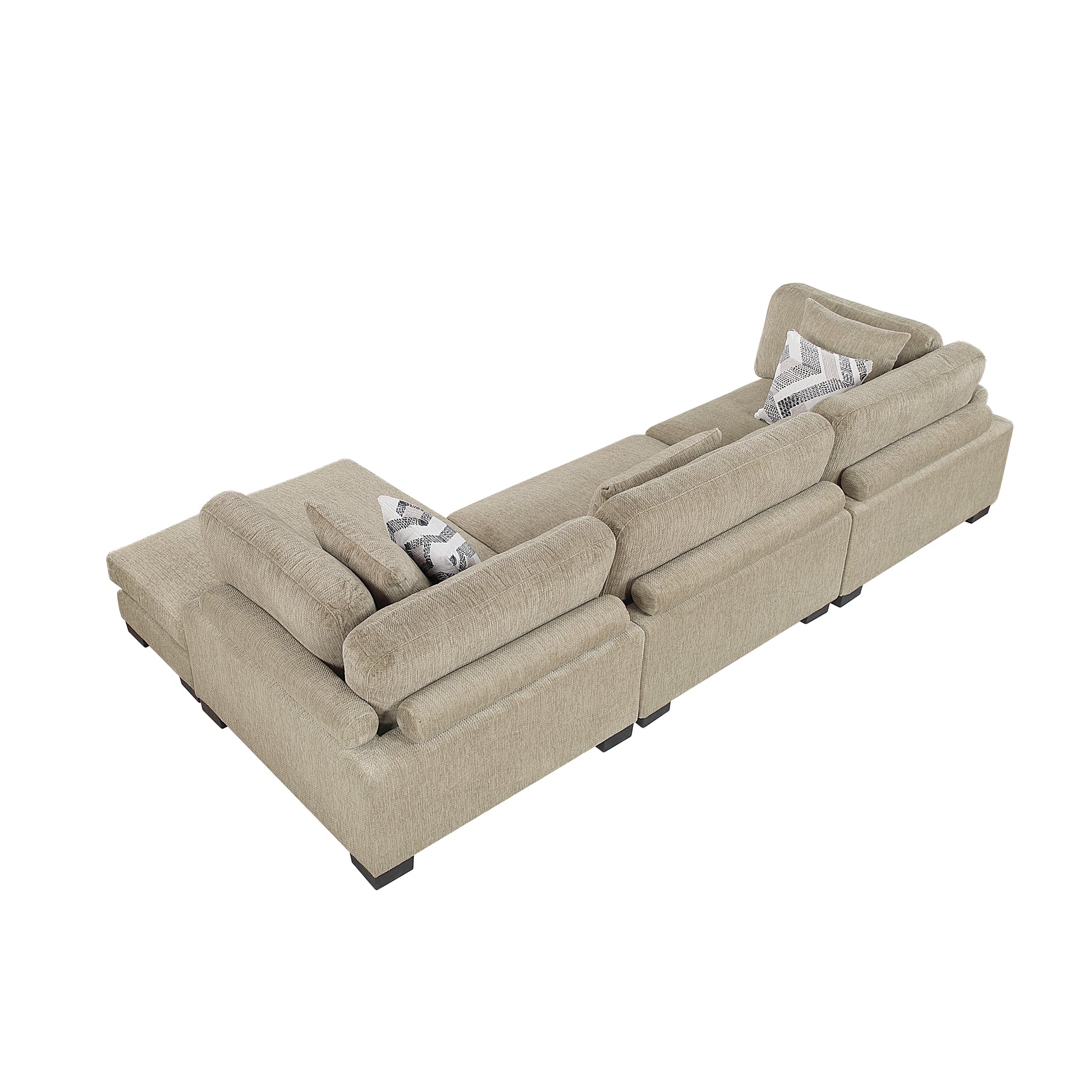 Tinley Brown 3-Piece Modular Sectional with Chaise - Ornate Home